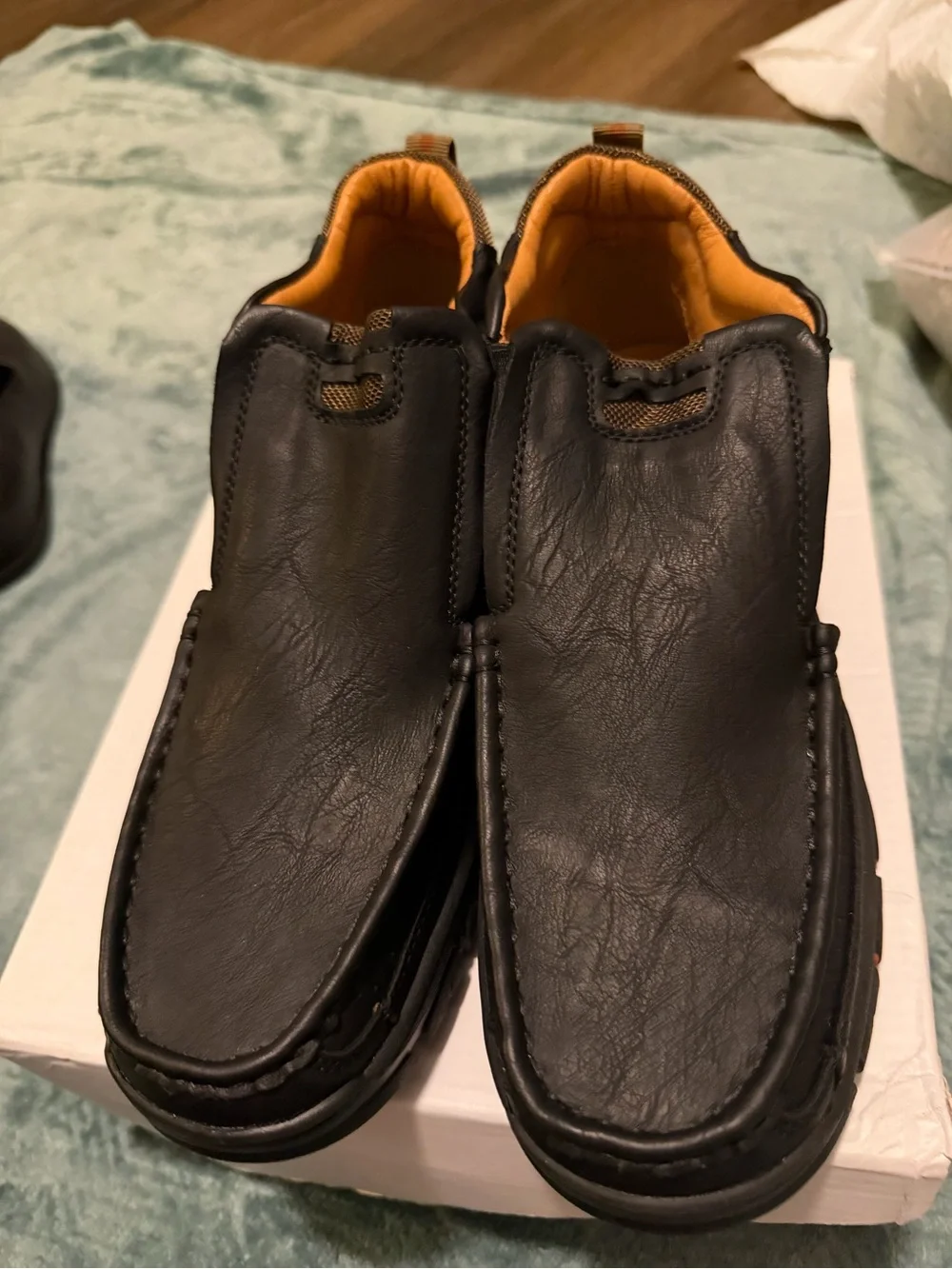 Men's Casual Slip-On Moc Toe Loafers - Dark Brown